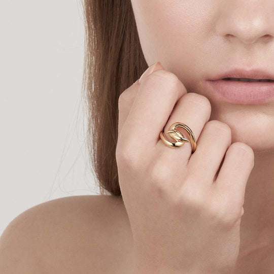 YELLOW GOLD VERMEIL HOOK RING