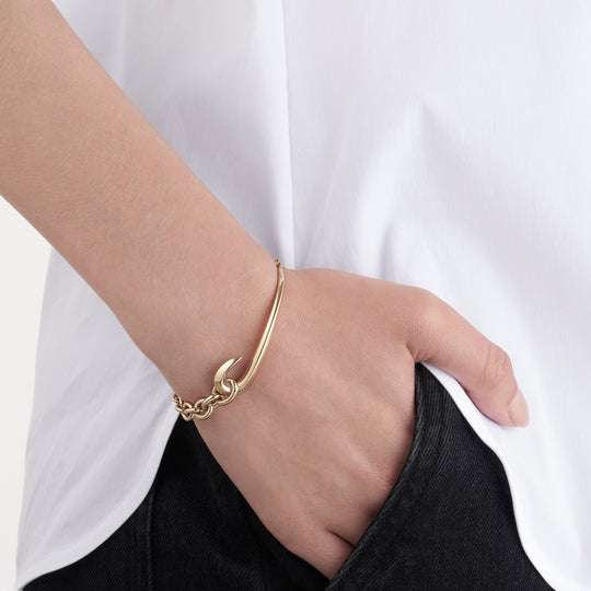 YELLOW GOLD VERMEIL HOOK CHAIN BRACELET