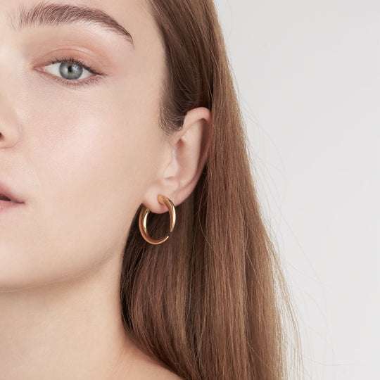 YELLOW GOLD VERMEIL LARGE HOOP TALON EARRINGS