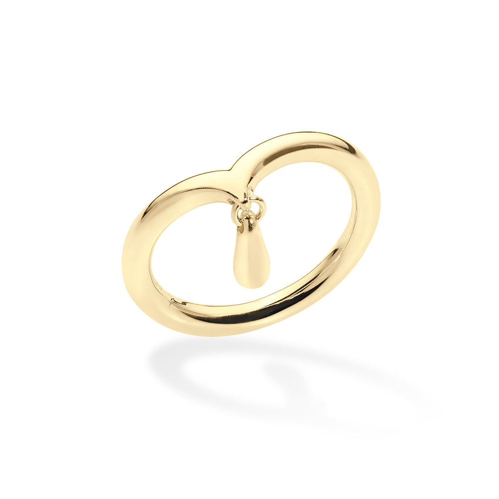 Midi Ring with Drip In Gold Vermeil