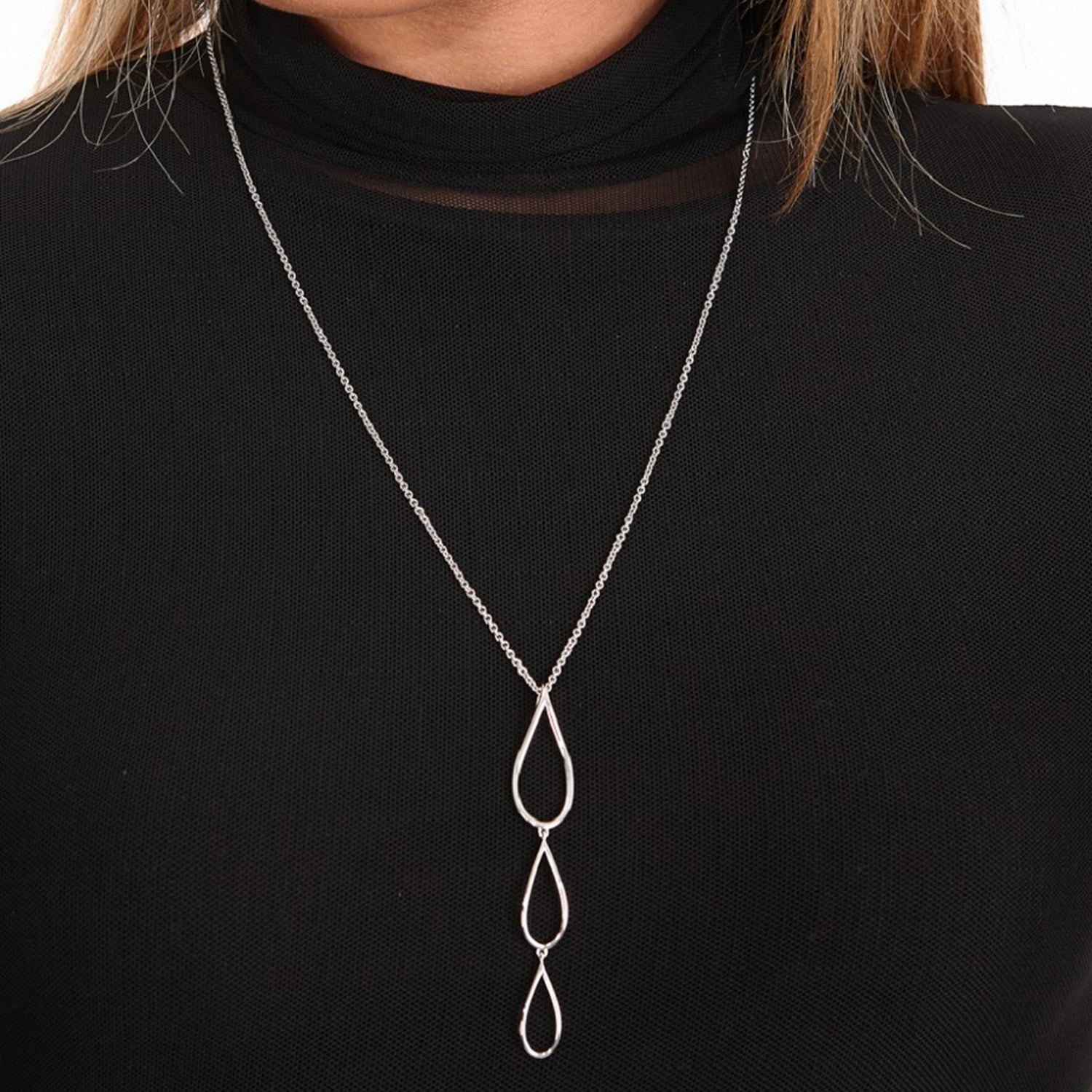 Tri Petal Long Pendant