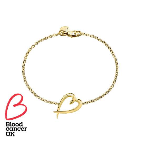YELLOW GOLD VERMEIL HOOKED HEART BRACELET
