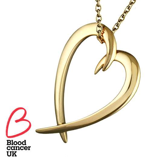YELLOW GOLD VERMEIL HOOKED HEART PENDANT