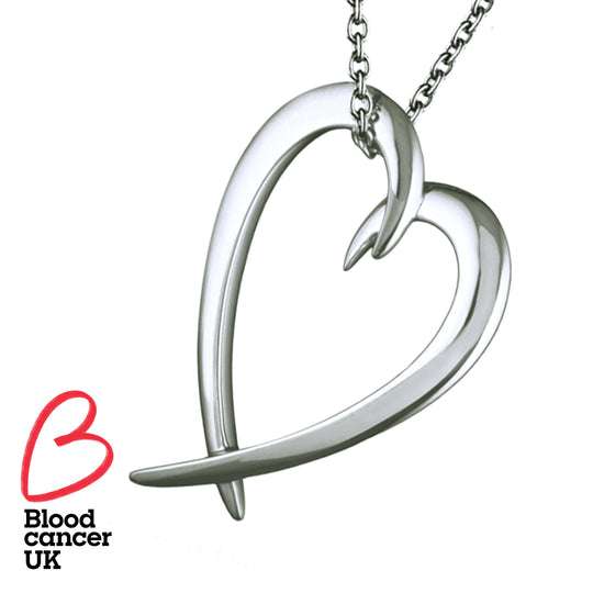 SILVER HOOKED HEART PENDANT