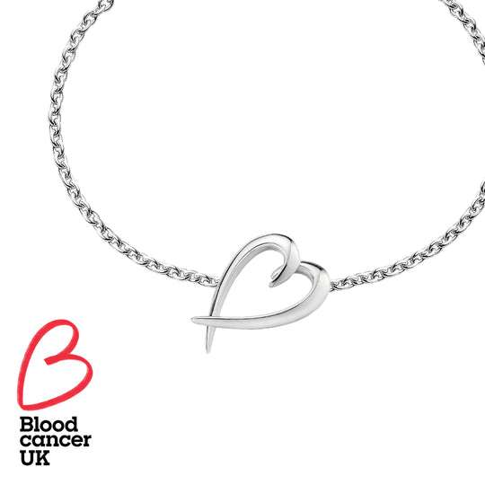 SILVER HOOKED HEART BRACELET