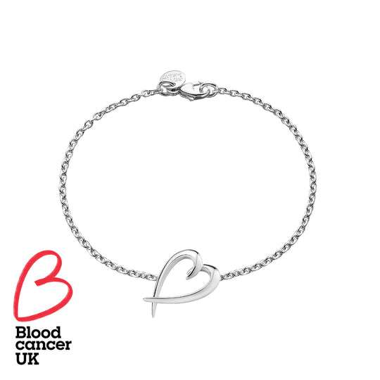 SILVER HOOKED HEART BRACELET