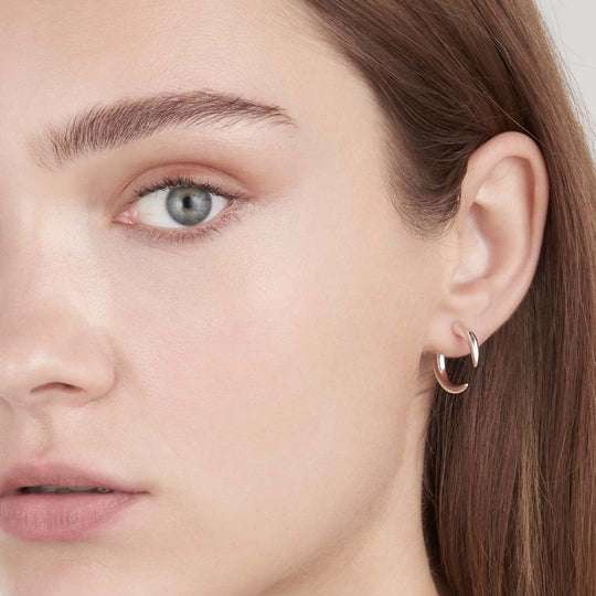 SILVER SMALL HOOP TALON EARRINGS