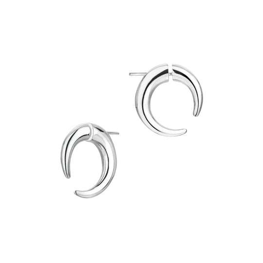 SILVER SMALL HOOP TALON EARRINGS