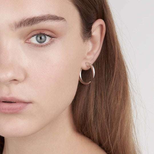 SILVER LARGE HOOP TALON EARRINGS