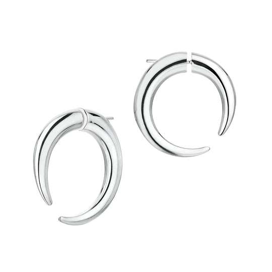 SILVER LARGE HOOP TALON EARRINGS