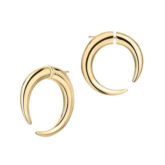 YELLOW GOLD VERMEIL LARGE HOOP TALON EARRINGS
