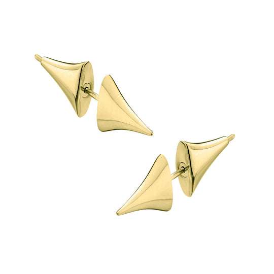 YELLOW GOLD VERMEIL ROSE THORN BAR EARRINGS