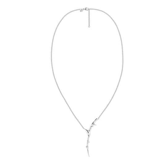 ROSE THORN SILVER LONG SINGLE NECKLACE