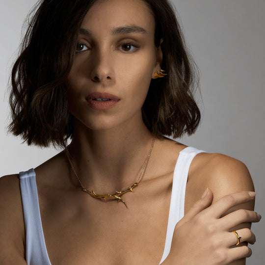 ROSE THORN YELLOW GOLD VERMEIL NECKLACE