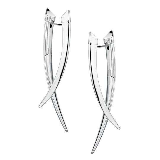SILVER CROSSOVER EARRINGS