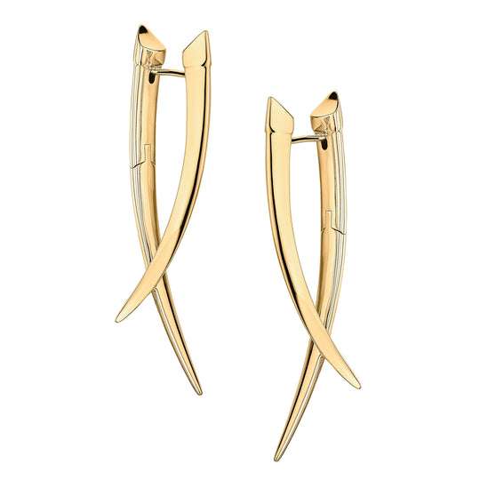YELLOW GOLD VERMEIL CROSSOVER EARRINGS