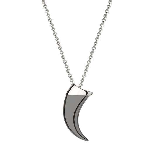 SILVER BLACK RHODIUM CLAW PENDANT