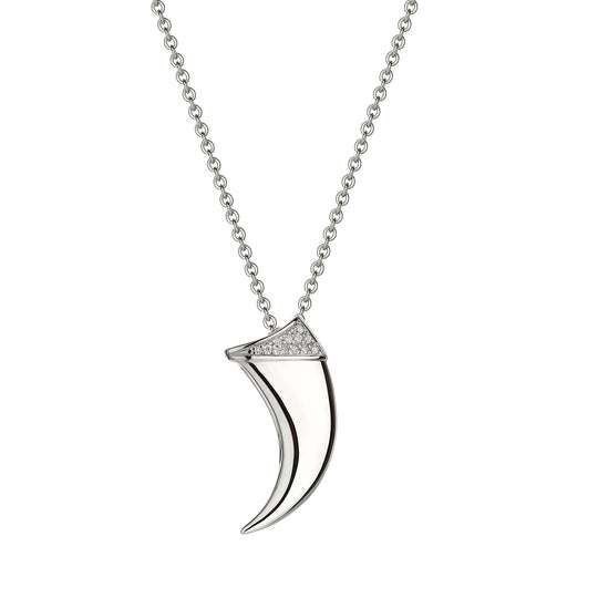 SILVER DIAMOND CLAW PENDANT