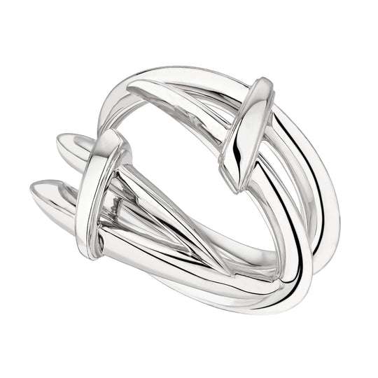 SABRE DECO SILVER DOUBLE RING