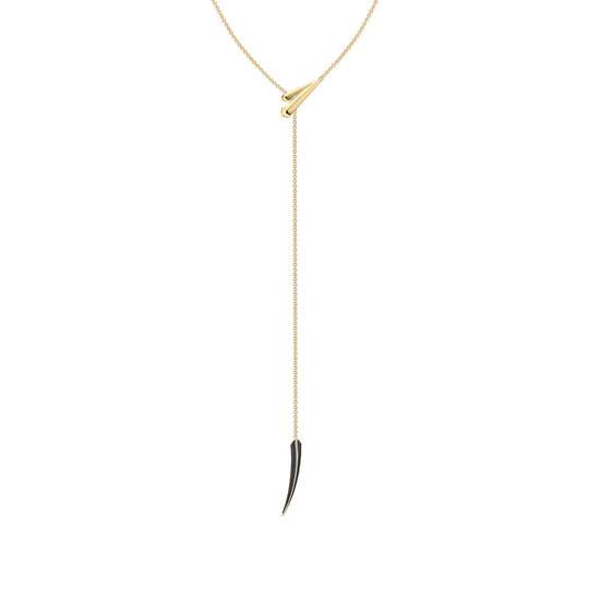 SABRE DECO YELLOW GOLD VERMEIL CERAMIC LARIAT