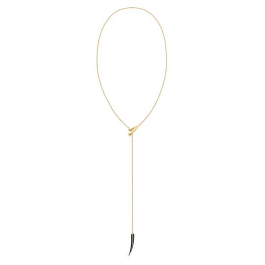 SABRE DECO YELLOW GOLD VERMEIL CERAMIC LARIAT