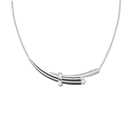 SABRE DECO SILVER CERAMIC NECKLACE