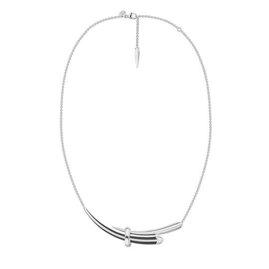 SABRE DECO SILVER CERAMIC NECKLACE