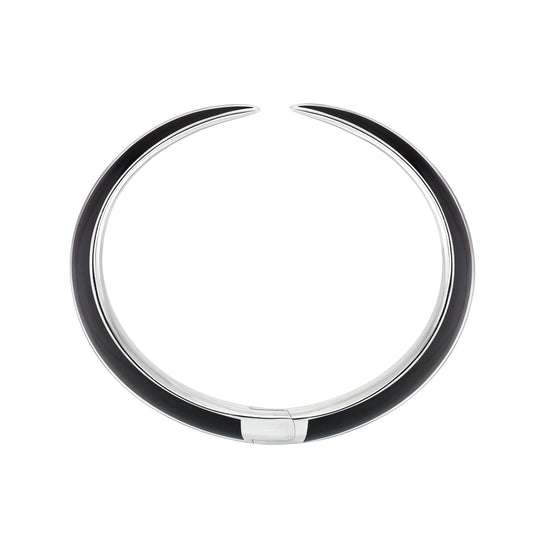 SABRE DECO SILVER CERAMIC CUFF BANGLE