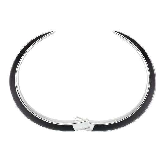 SABRE DECO SILVER CERAMIC CUFF BANGLE