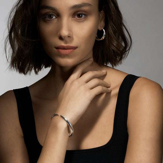 SABRE DECO SILVER CUFF BANGLE