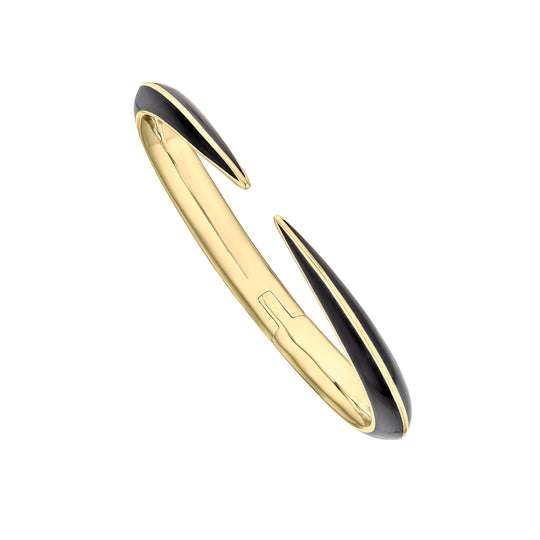 SABRE DECO YELLOW GOLD VERMEIL CERAMIC CUFF BANGLE
