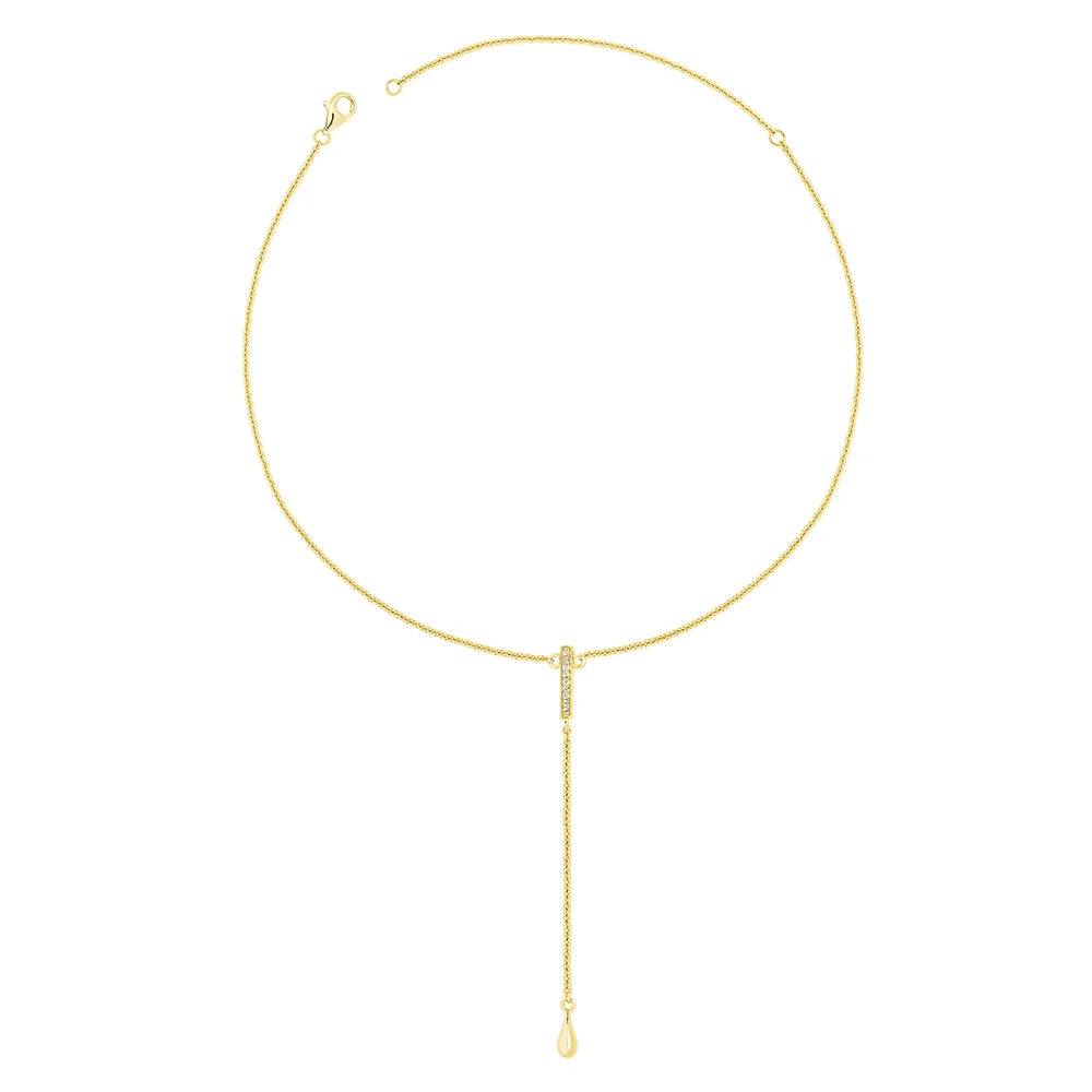 Skinny Drip Long Pendant in Gold Vermeil
