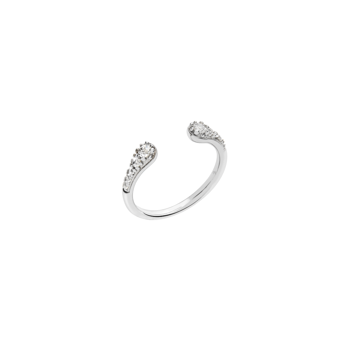 Open Skinny Drip Ring with White Topaz