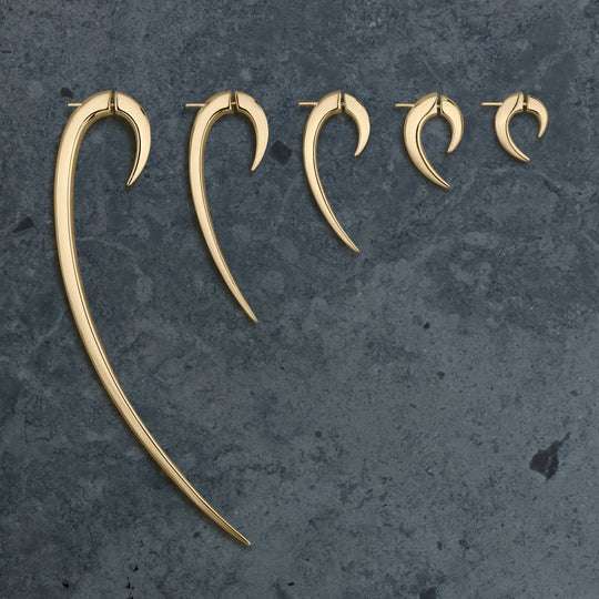 YELLOW GOLD VERMEIL LARGE HOOK EARRINGS