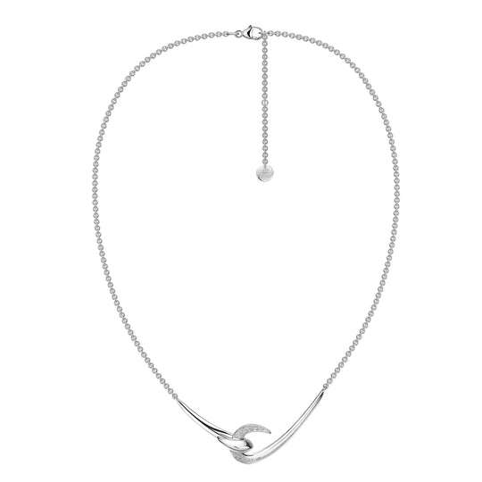 SILVER DIAMOND HOOK PENDANT