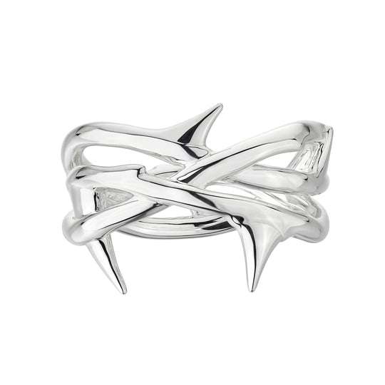 ROSE THORN SILVER TRIPLE BAND