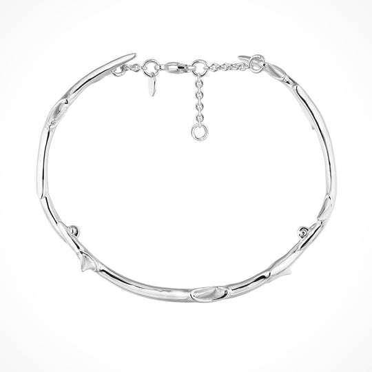 ROSE THORN SILVER LINKED BRACELET