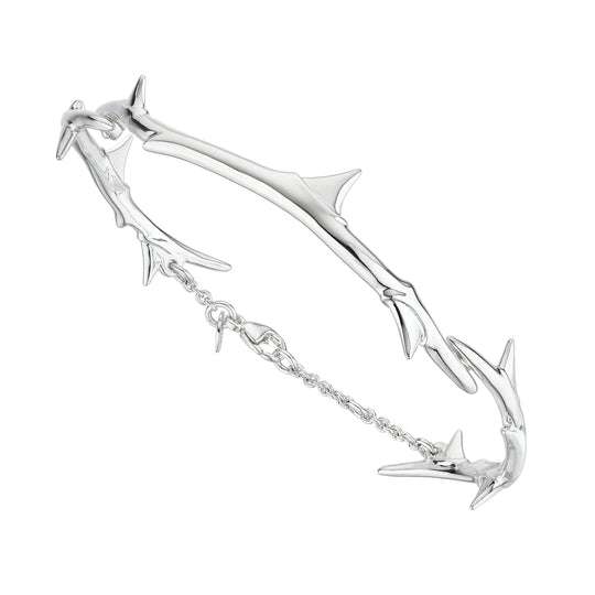 ROSE THORN SILVER LINKED BRACELET
