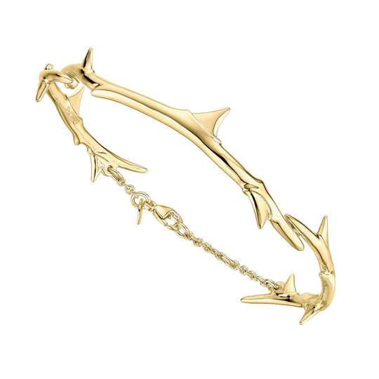 ROSE THORN YELLOW GOLD VERMEIL LINKED BRACELET