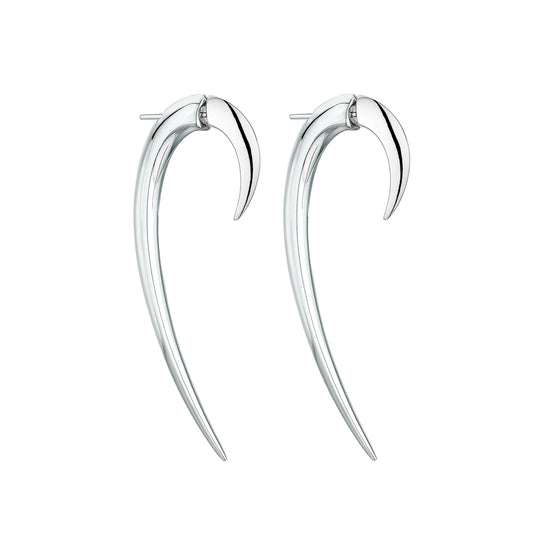 SILVER LARGE HOOK EARRINGS
