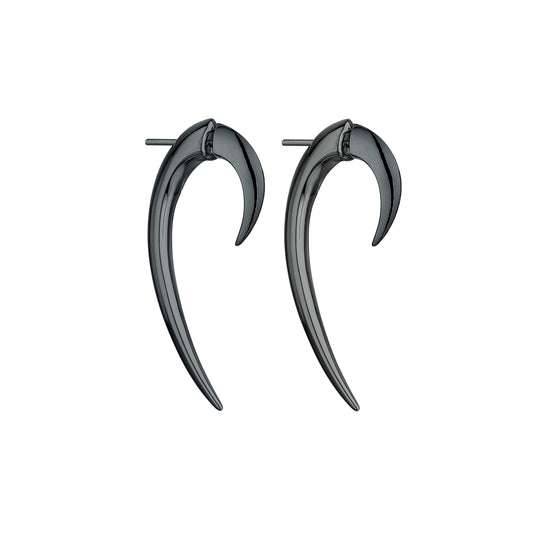 SILVER BLACK RHODIUM HOOK EARRINGS