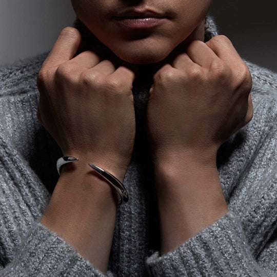 SILVER ARC BANGLE