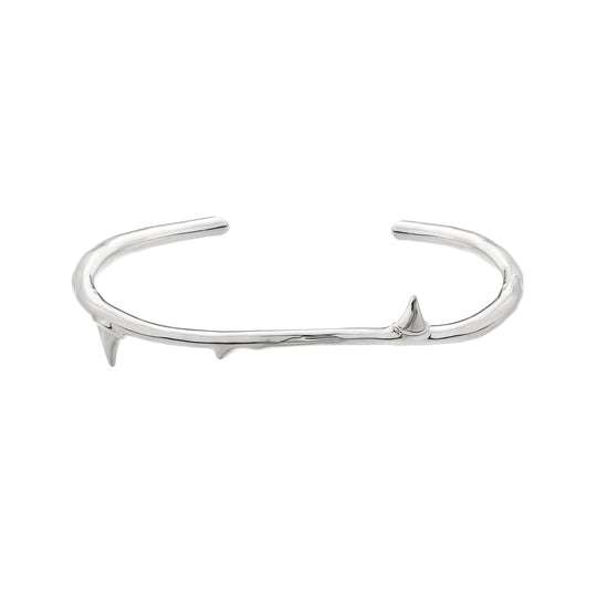 SILVER ROSE THORN BANGLE
