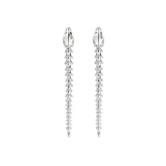 SILVER SERPENT TRACE DROP EARRINGS