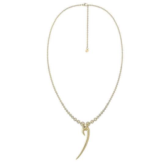 YELLOW GOLD VERMEIL DROP HOOK NECKLACE