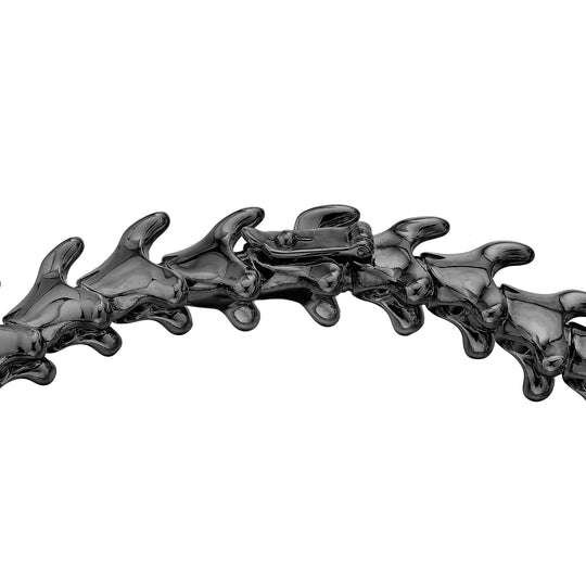 SILVER BLACK RHODIUM SERPENTS TRACE SLIM BRACELET