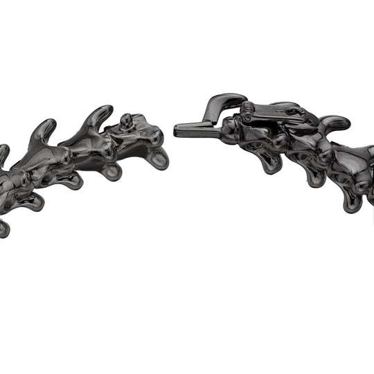 SILVER BLACK RHODIUM SERPENTS TRACE SLIM BRACELET