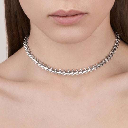 SILVER SERPENT TRACE CHOKER