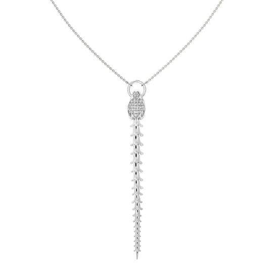 SILVER SERPENT TRACE DIAMOND DROP PENDANT