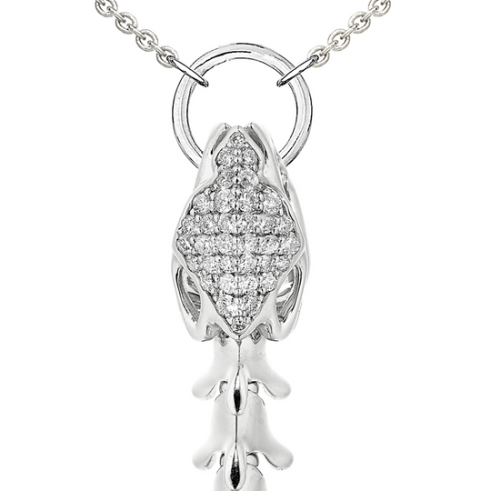 SILVER SERPENT TRACE DIAMOND DROP PENDANT